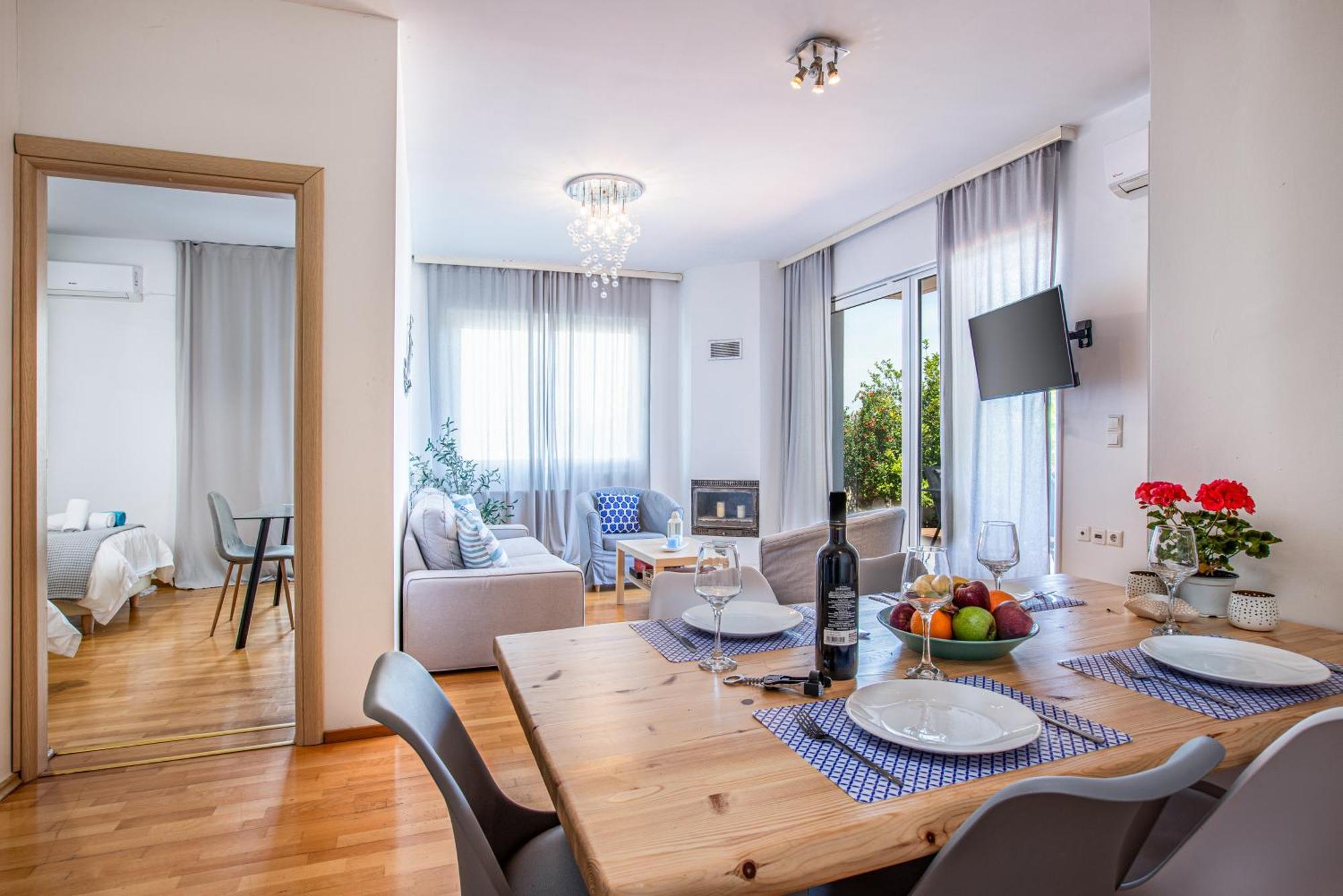 Dimitra Apartment With Private Pool And Sea View -The Ground Floor Of A Two Storey Building Daratsos Eksteriør bilde