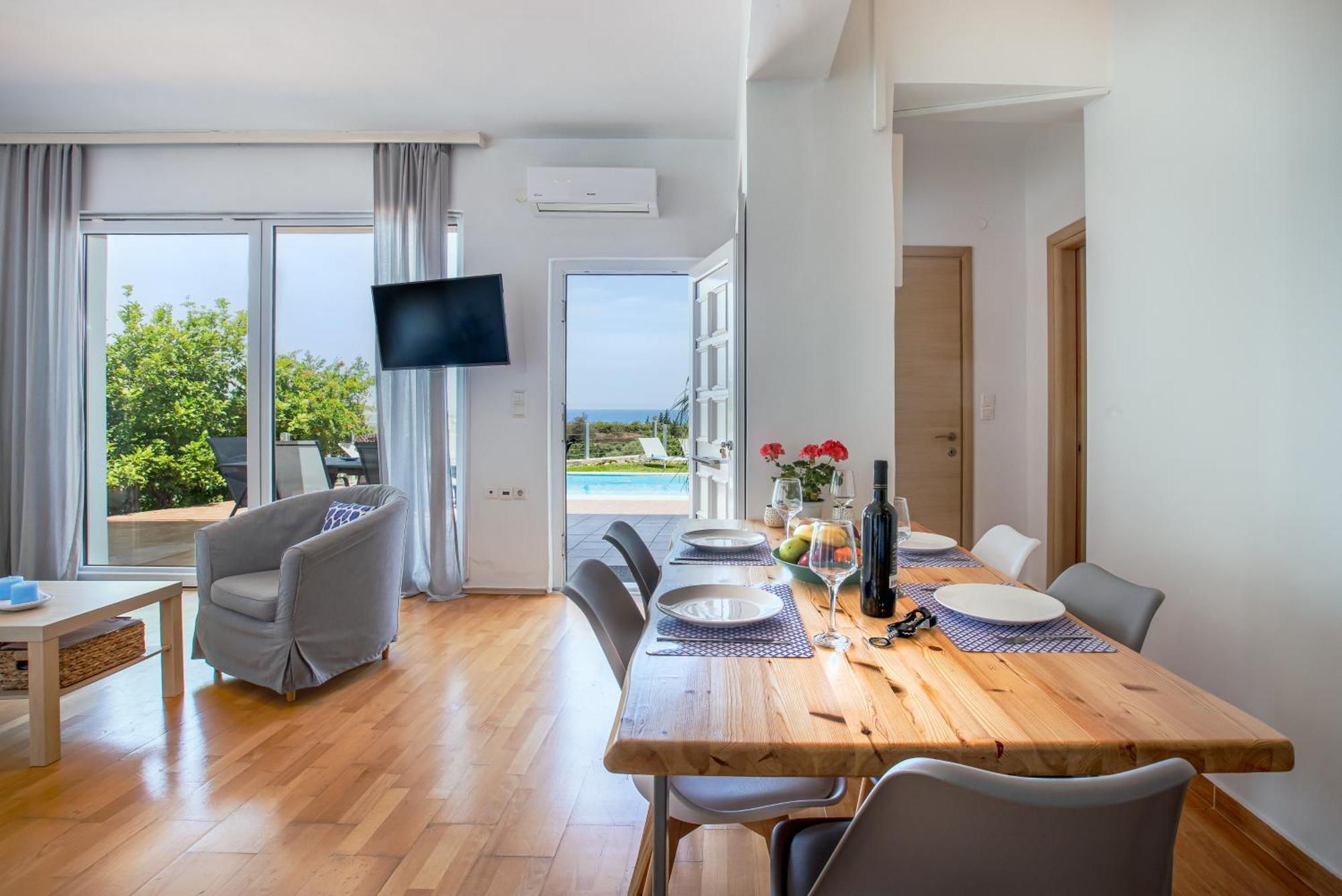 Dimitra Apartment With Private Pool And Sea View -The Ground Floor Of A Two Storey Building Daratsos Eksteriør bilde