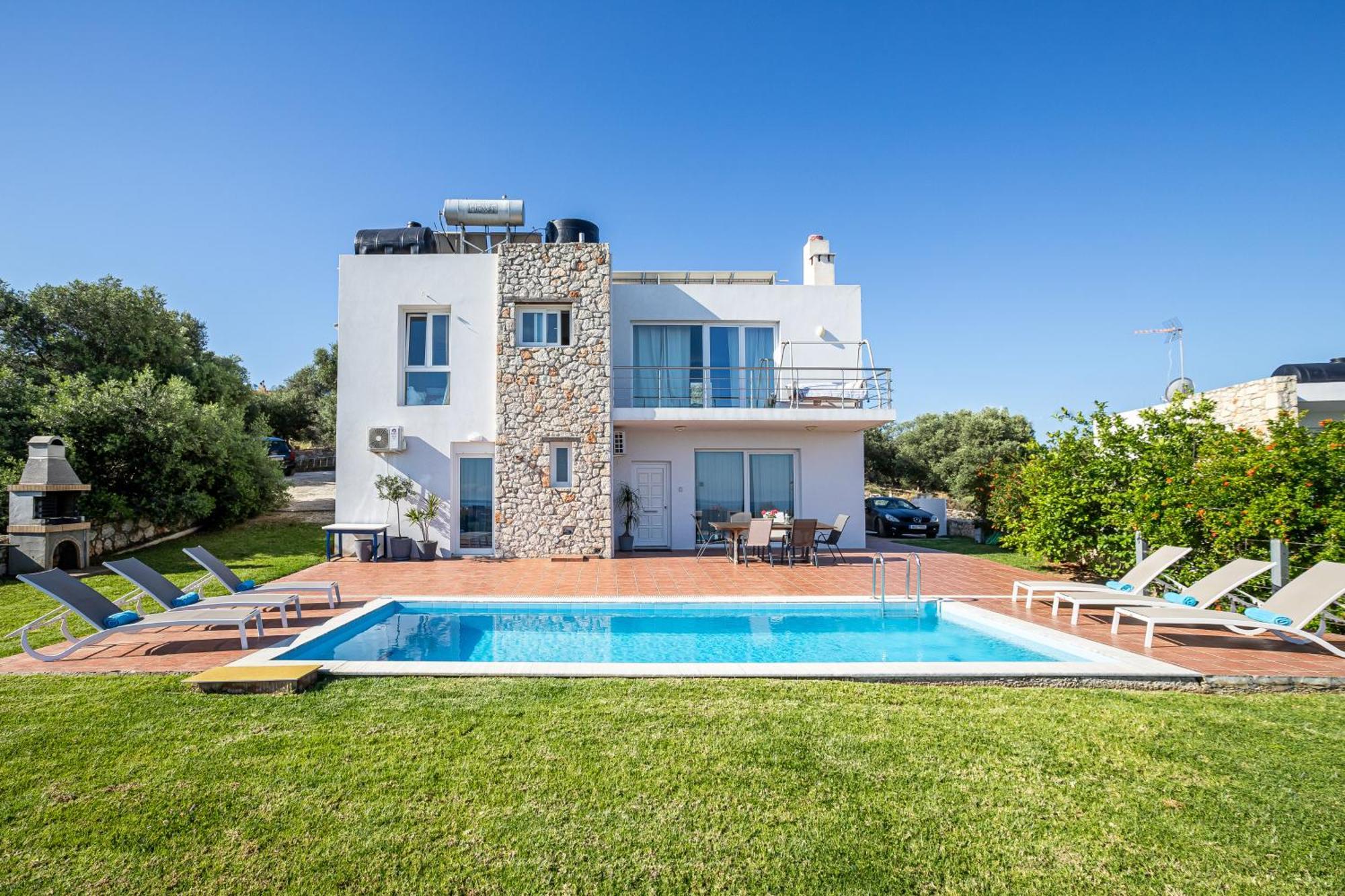Dimitra Apartment With Private Pool And Sea View -The Ground Floor Of A Two Storey Building Daratsos Eksteriør bilde